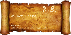 Welner Erika névjegykártya
